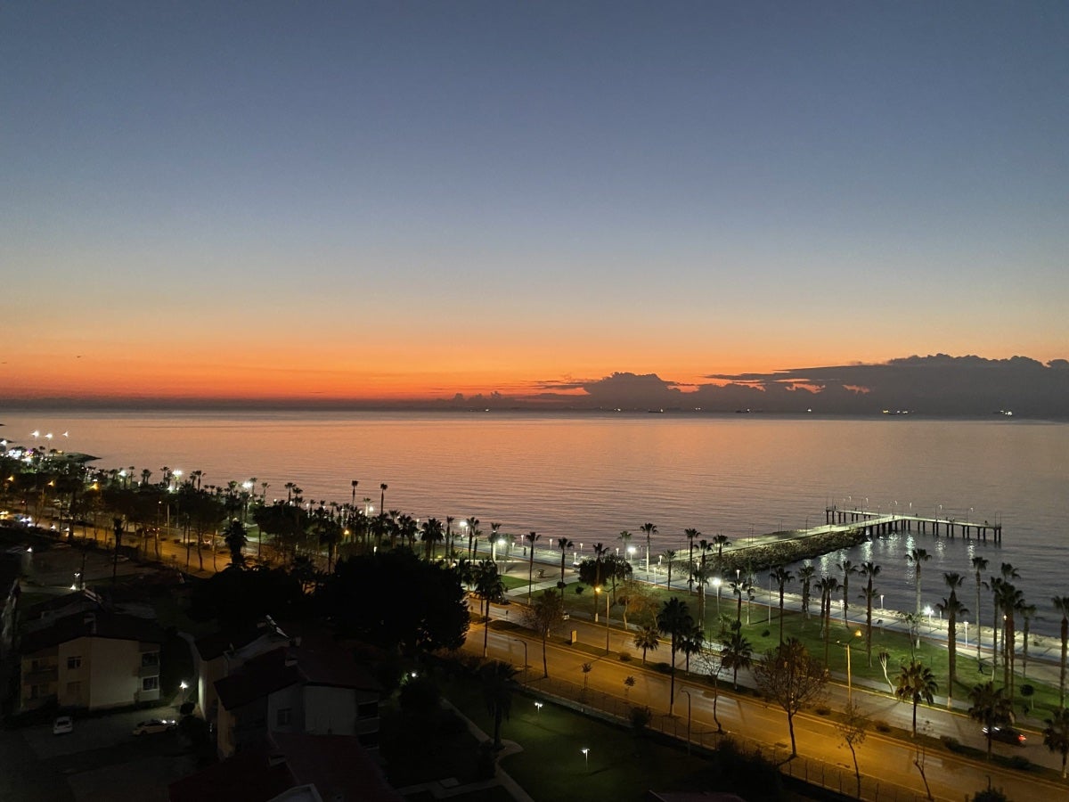 "Mersin, Turkey sunset over beach"