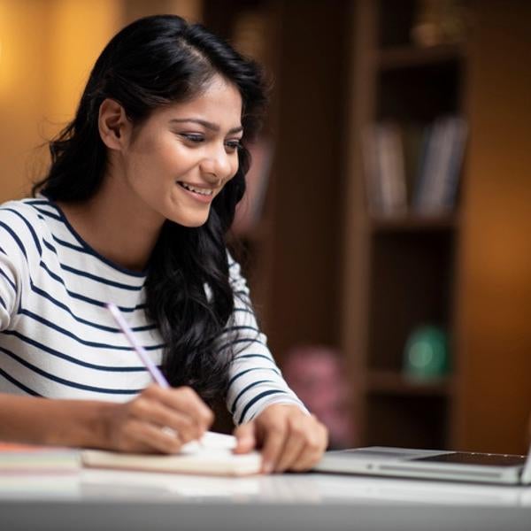 student studying