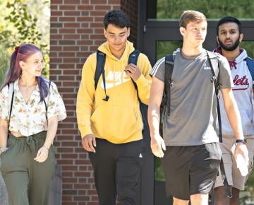 Students walking outside