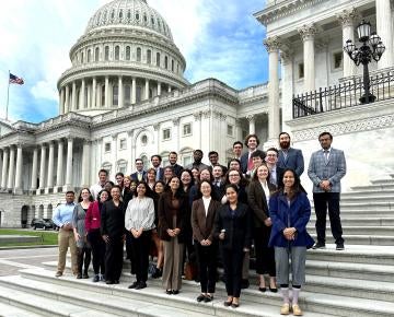Students on steps of Capitol