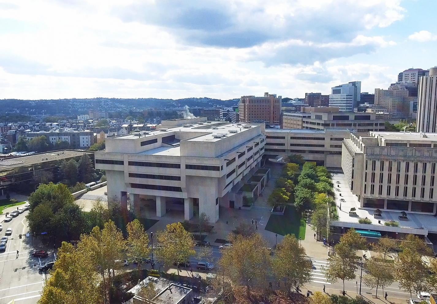 Aerial view of Posvar Hall