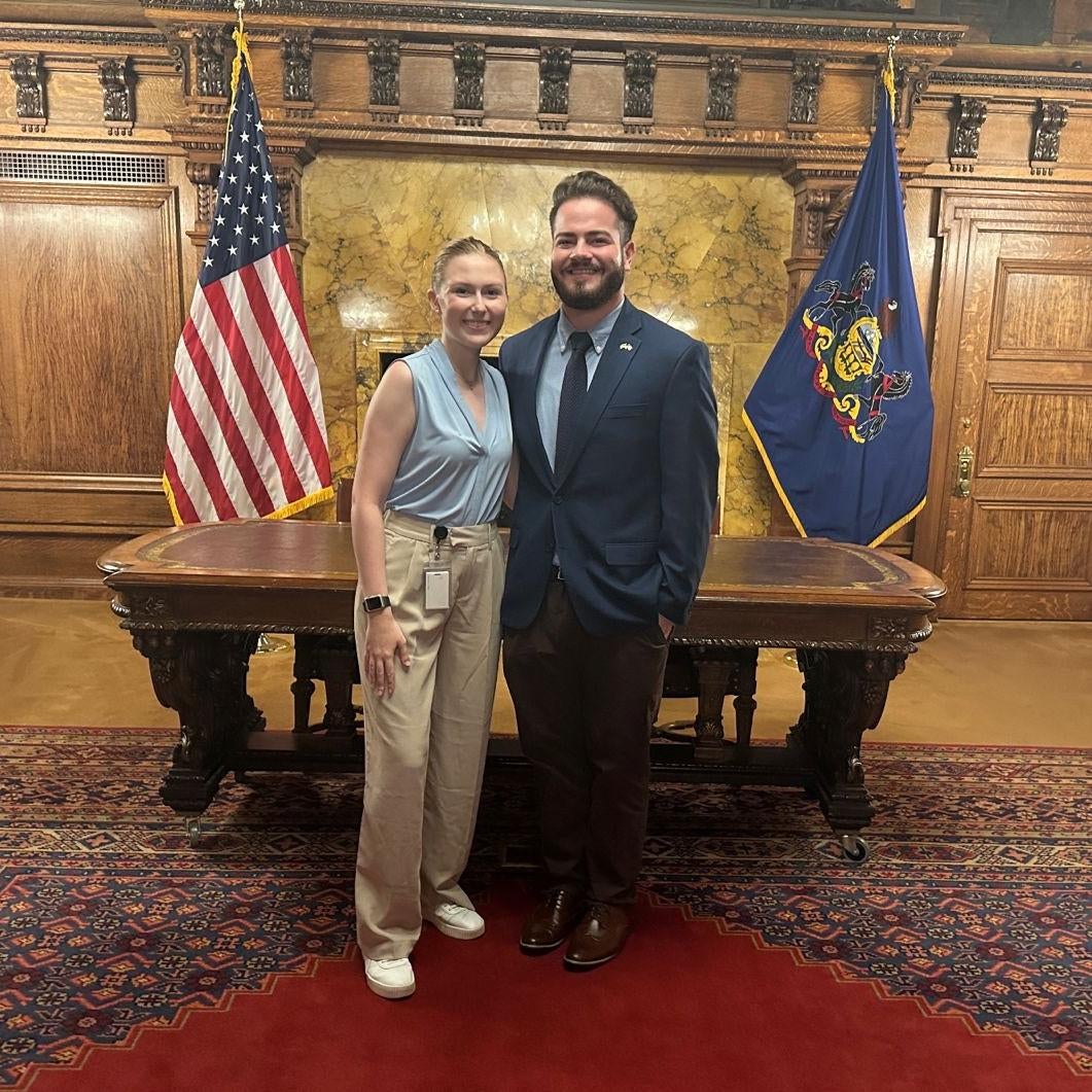 Ryan Yeager pictured with Executive Director Ruby Mundok