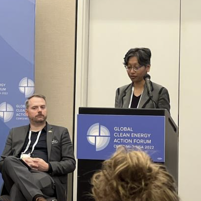 Shanti Gamper-Rabindran speaks at GCEAF